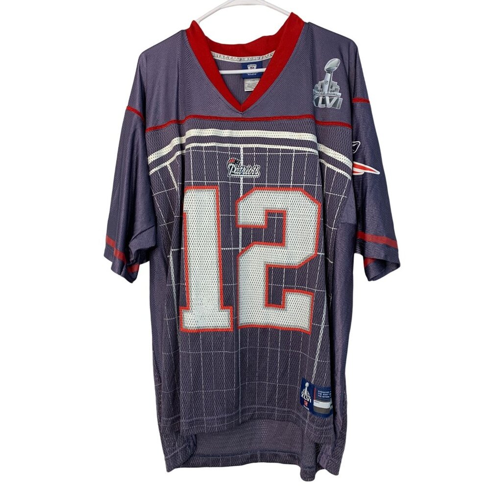 Reebok NFL Equipment Onfield Patriots Tom Brady Super Bowl XLVI Jersey L/G 7252